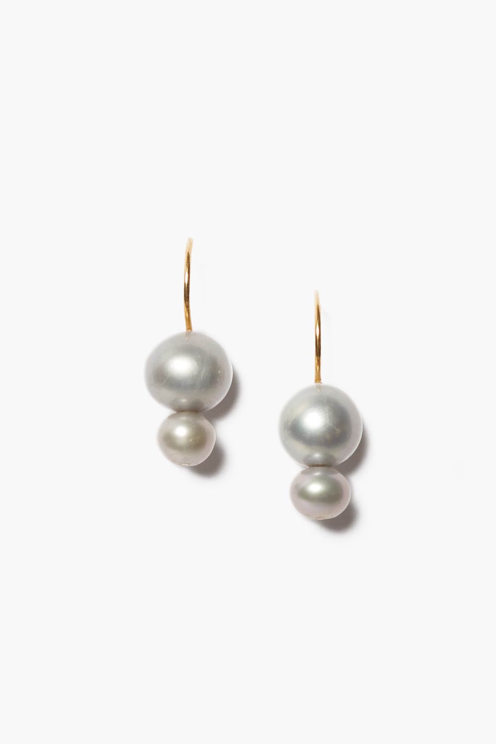 GREY PEARL DOUBLE DROP EARRING