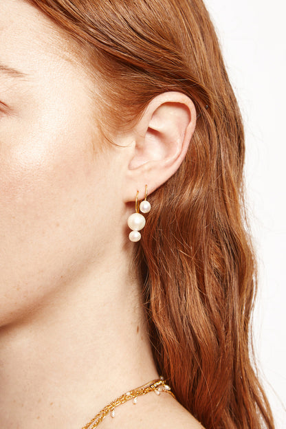 FRESHWATER POTATO PEARL GOLD EARRING