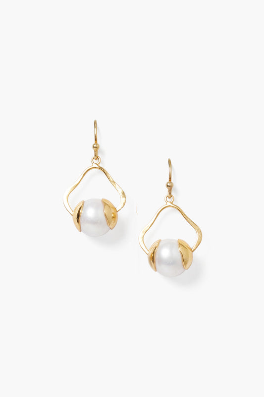 BAHAR CAPPED WHITE PEARL EARRING