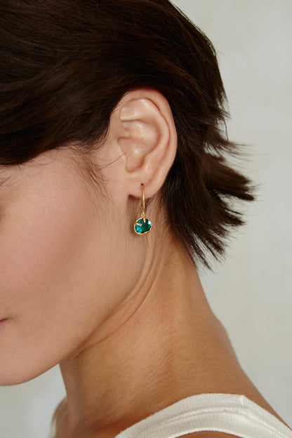 MAY BIRTHSTONE EARRING EMERALD CRYSTAL