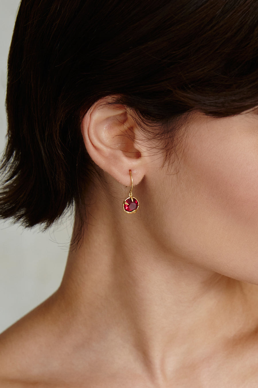 JULY BIRTHSTONE EARRING RUBY CRYSTAL