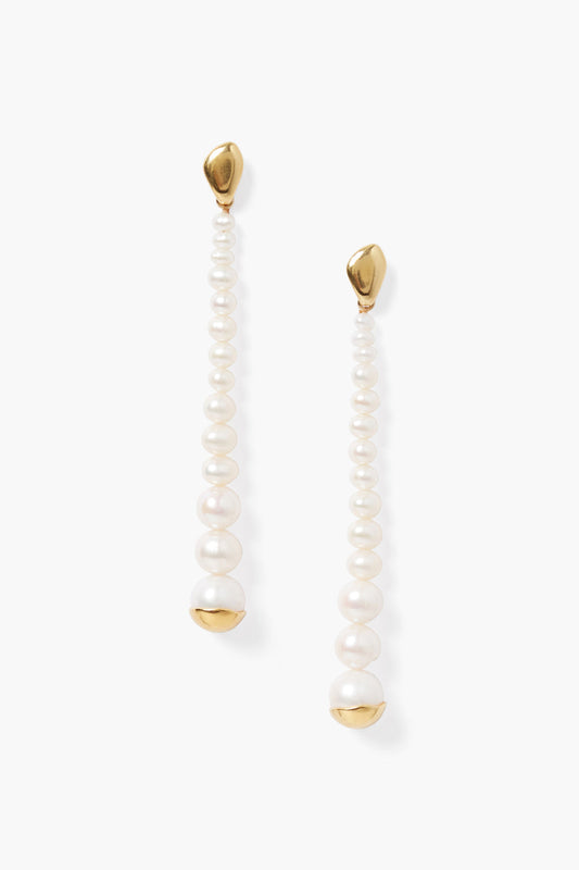 GOLD DIPPED MAXI WHITE PEARL DROP EARRING