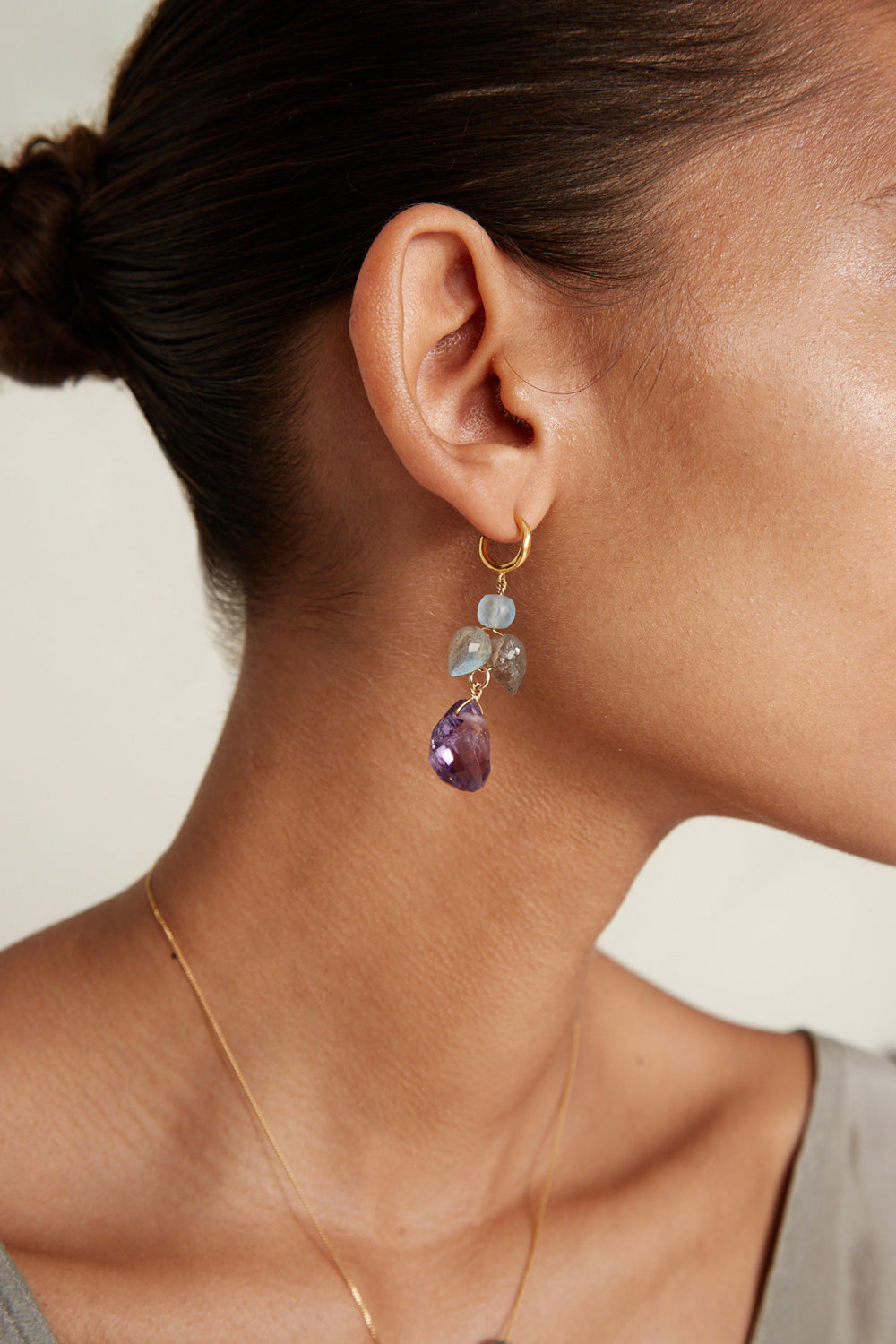 QAMAR AMETHYST DROP EARRING