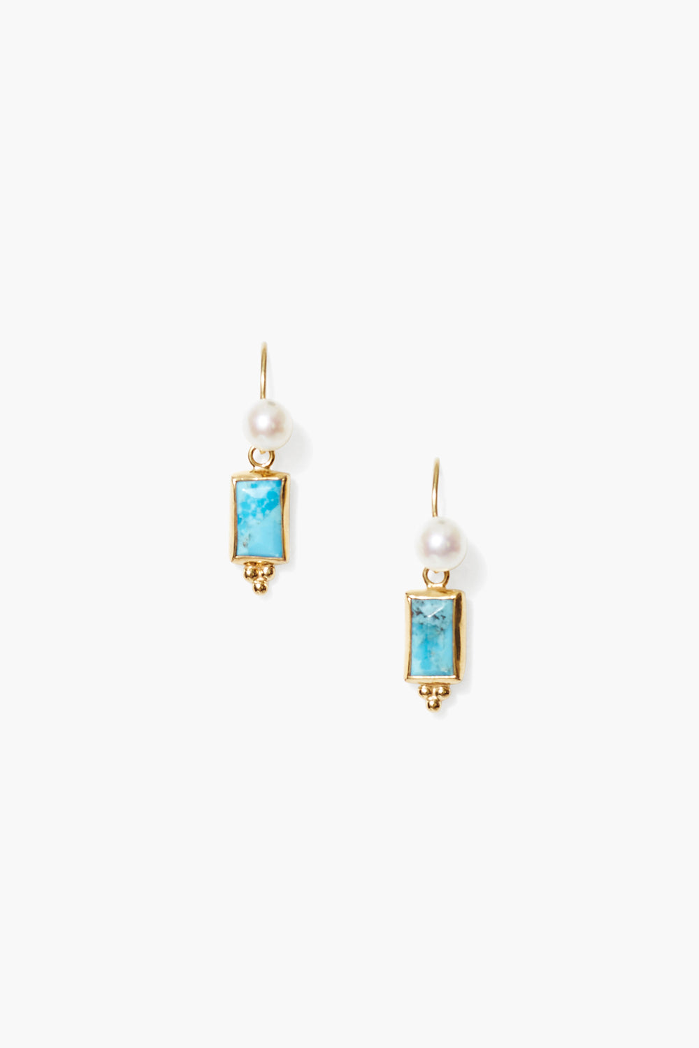 OLIVIA PEARL TOPPED TURQUOISE EARRING