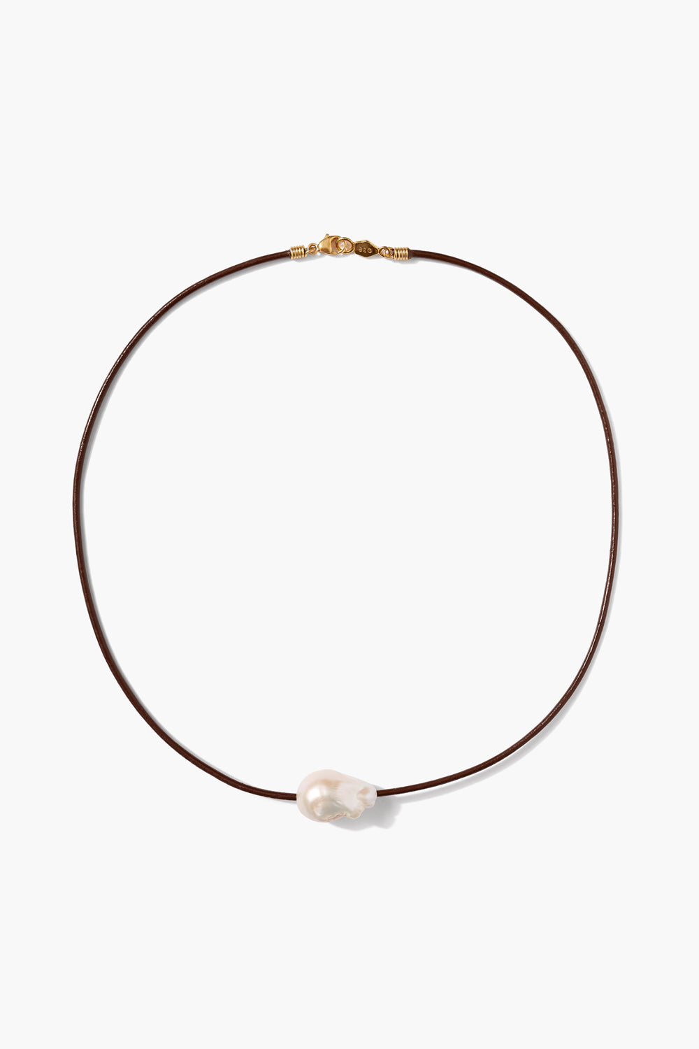 SIRENA PEARL NECKLACE BROWN