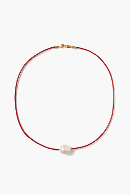 SIRENA PEARL NECKLACE RED