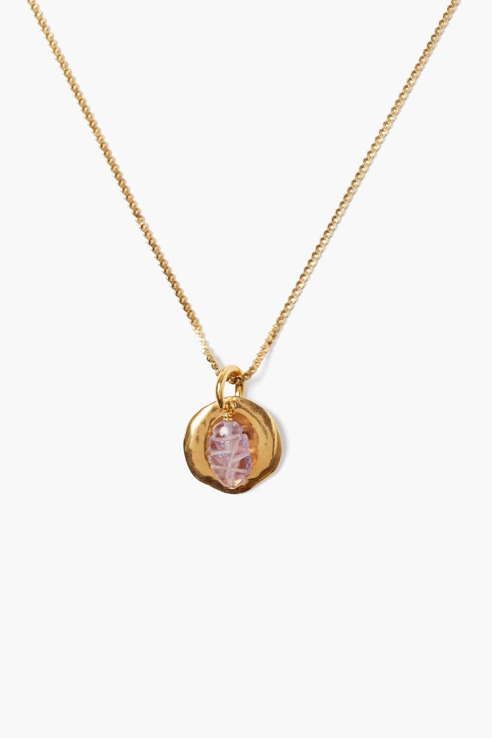 TRANQUILITY AMETHYST COIN NECKLACE