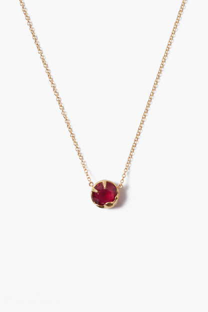 JULY BIRTHSTONE NECKLACE RUBY CRYSTAL