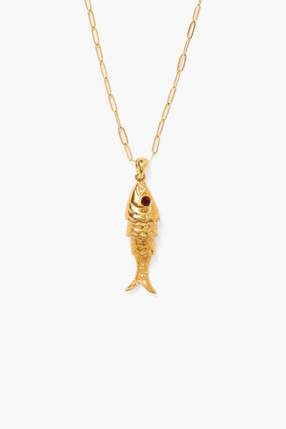 GARNET EYE KOI FISH NECKLACE