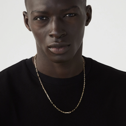 Paperclip Chain Necklace in 18K Gold, 3mm