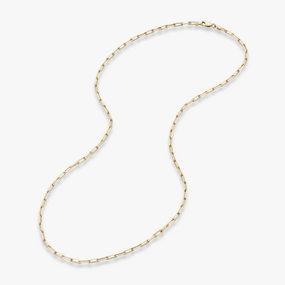 Paperclip Chain Necklace in 18K Gold, 3mm