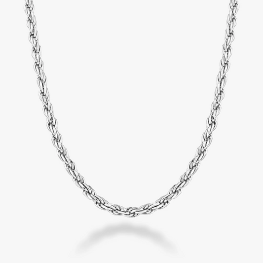 Rope Necklace in Sterling Silver, 3mm