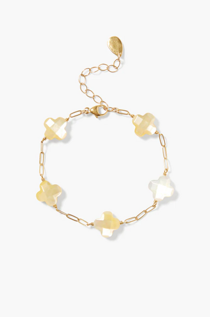 HAND-CUT MOTHER OF PEARL CLOVER BRACELET