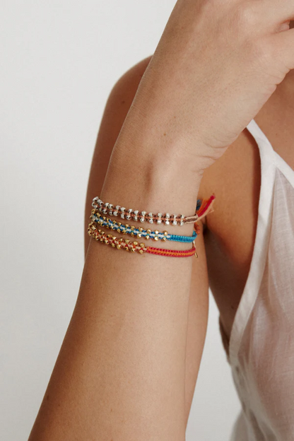 YARA GOLD BEADED BRACELET IN ORANGE