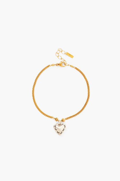 ETCHED HEART CHARM BRACELET