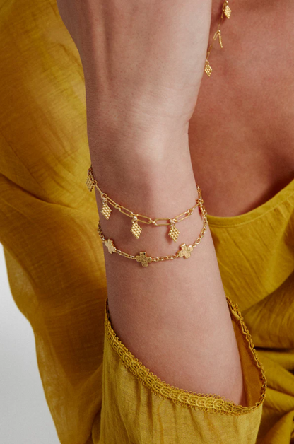 SAMIRA YELLOW GOLD CHARM BRACELET