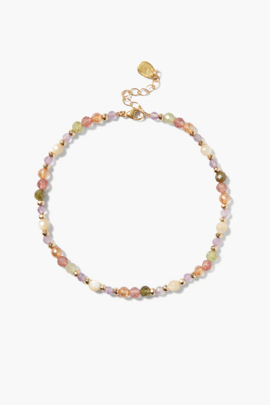 STRAWBERRY HARVEST MULTICOLORED GEMSTONE ANKLET