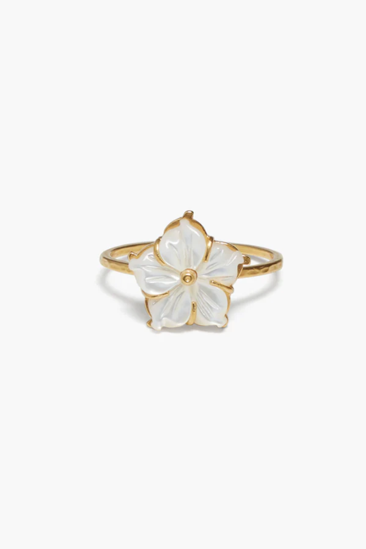 MOTHER OF PEARL FLOWER RING