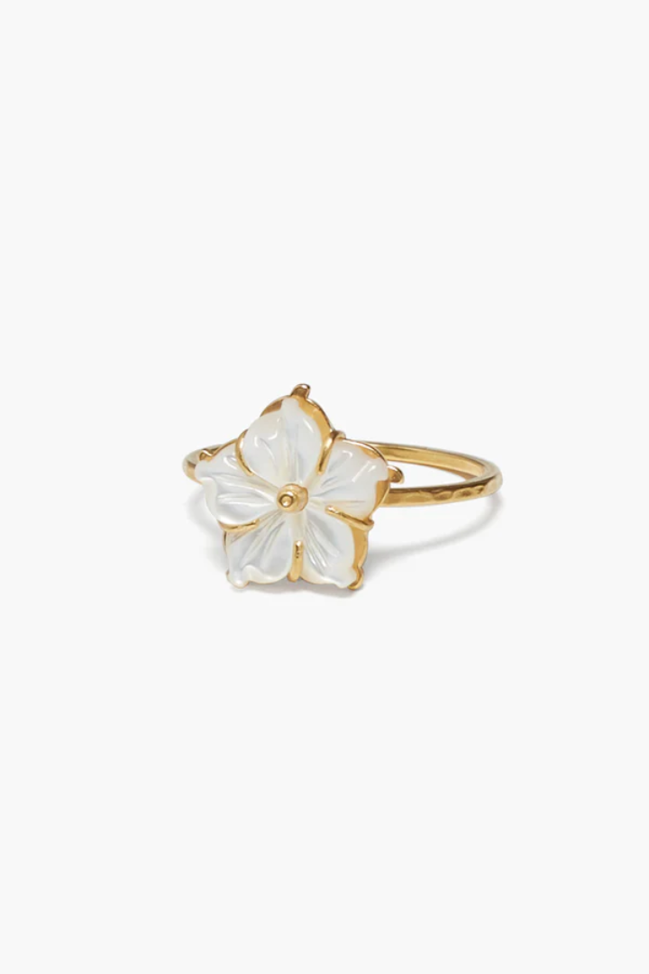 MOTHER OF PEARL FLOWER RING