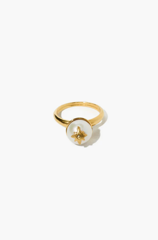 NORTH STAR WHITE PEARL RING