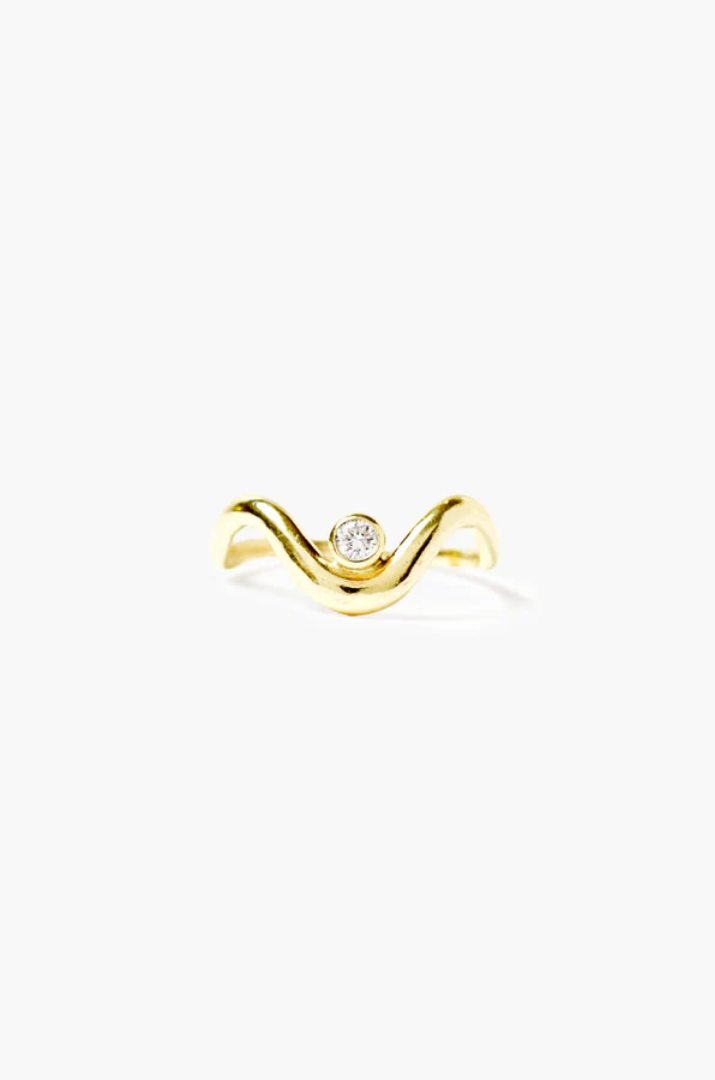 GOLDEN CANYON RING WITH DIAMOND