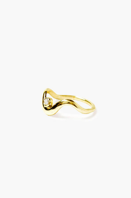 GOLDEN CANYON RING WITH DIAMOND