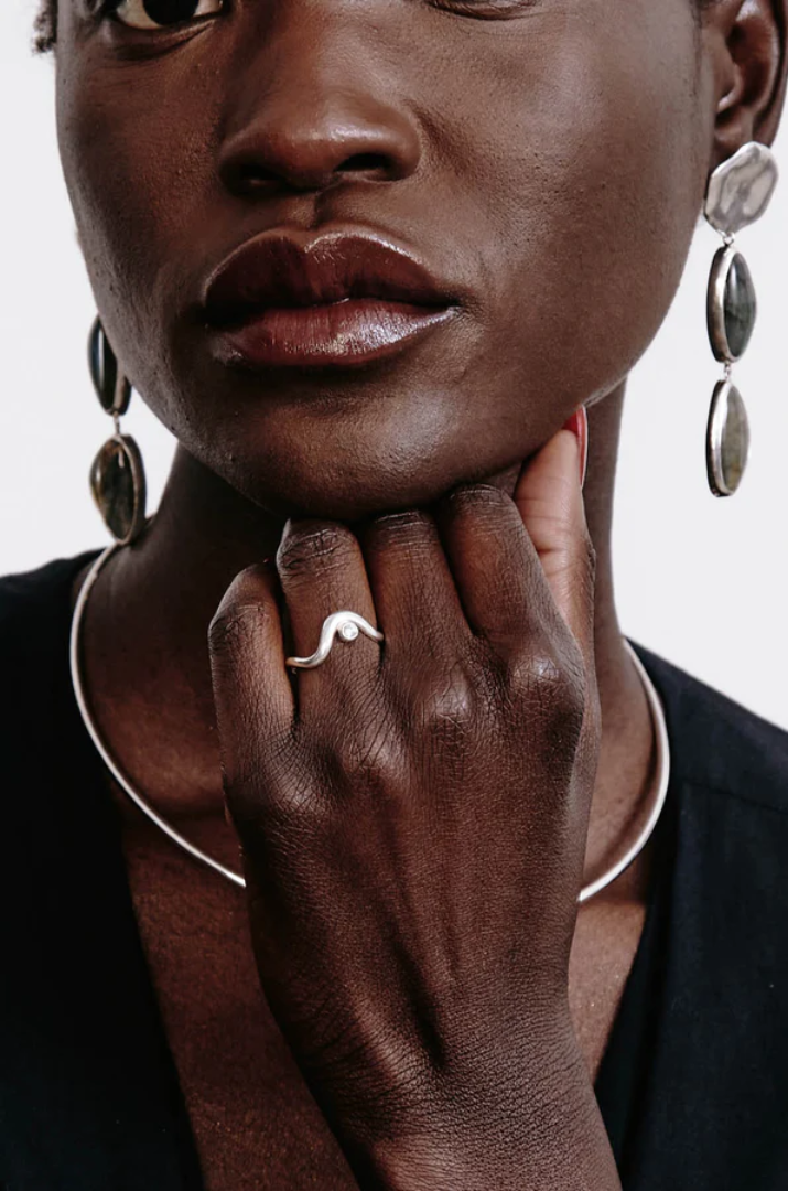 SILVER CANYON RING WITH DIAMOND