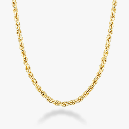 Rope Necklace in 18K gold over sterling silver, 3mm