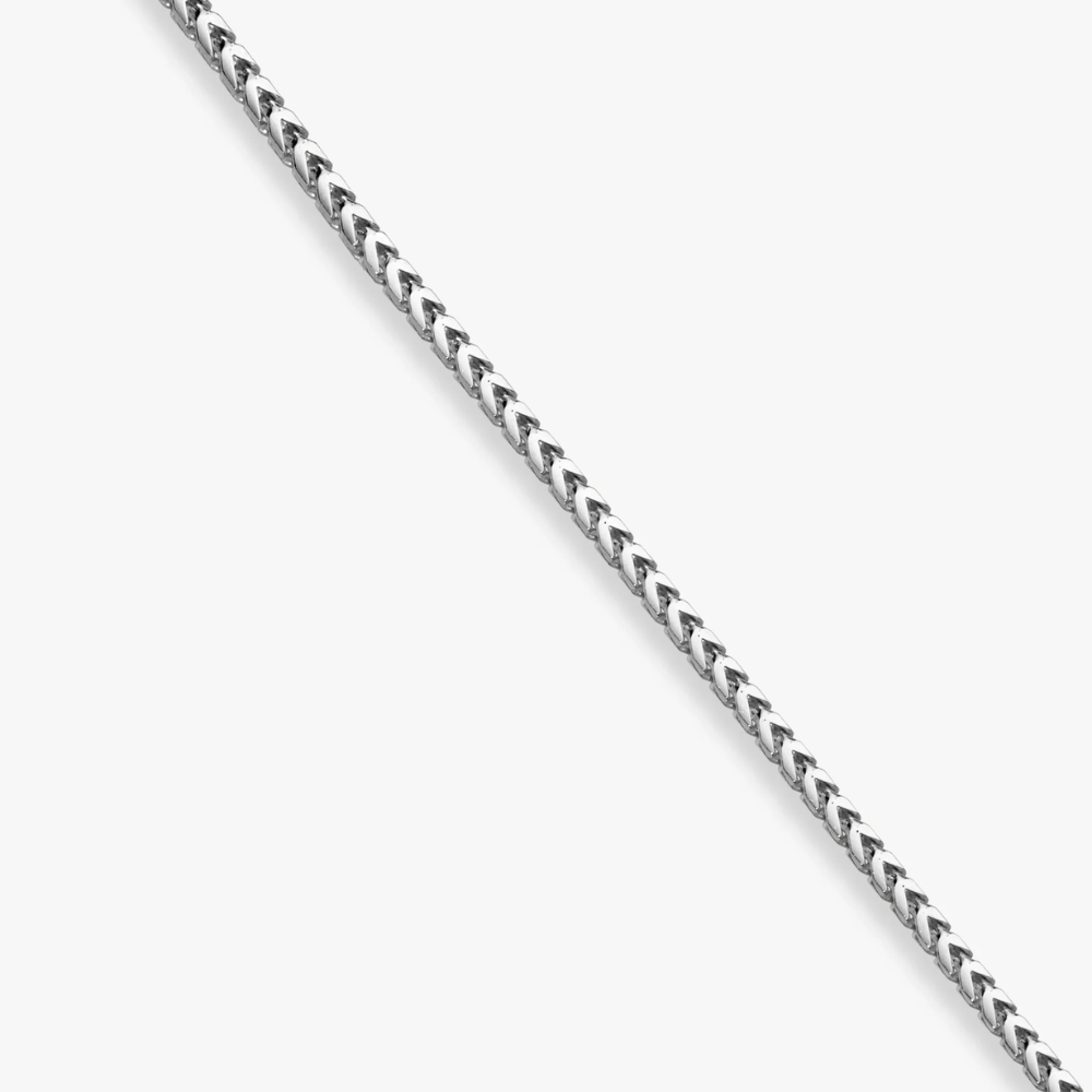Franco Square Box Chain Necklace in Sterling Silver, 2.5mm