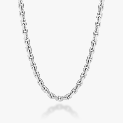 Open Box Chain Necklace in Sterling Silver, 3mm