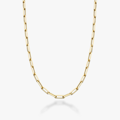 Paperclip Chain Necklace in 18K Gold Over Sterling Silver, 3mm