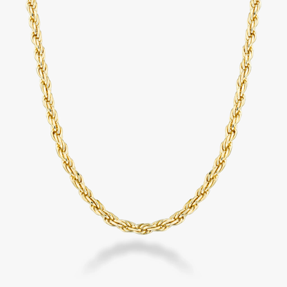 Rope Necklace in 18K Gold Over Sterling Silver, 2mm