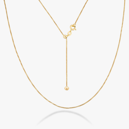 Adjustable Bolo Box Necklace in 18K Gold Over Sterling Silver, 1mm