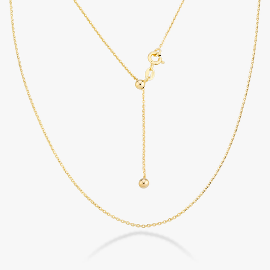 Adjustable Bolo Cable Necklace in 18K Gold Over Sterling Silver, 1.3mm