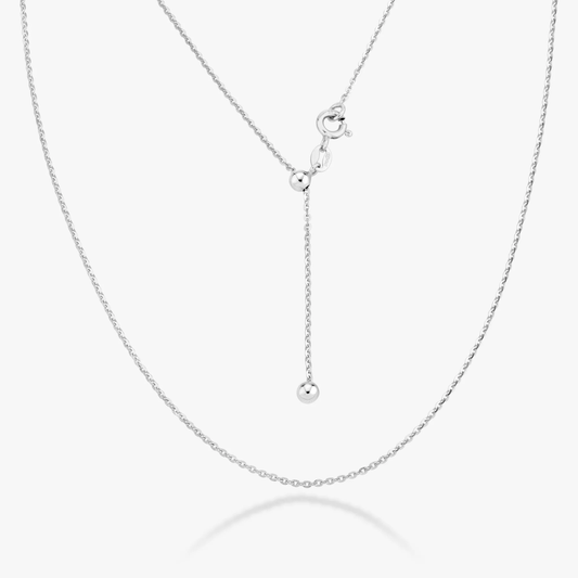 Adjustable Bolo Cable Necklace in Sterling Silver, 1.3mm