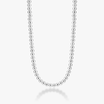 Bead Strand Necklace in Sterling Silver, 4mm