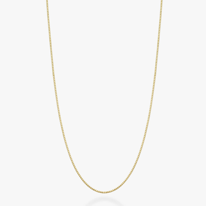Box Chain Necklace in 18K Gold Over Sterling Silver, 1mm