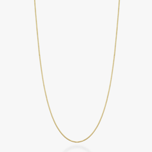 Box Chain Necklace in 18K Gold Over Sterling Silver, 1mm