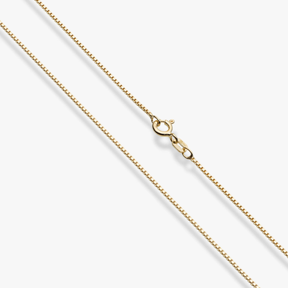 Box Chain Necklace in 18K Gold Over Sterling Silver, 1mm