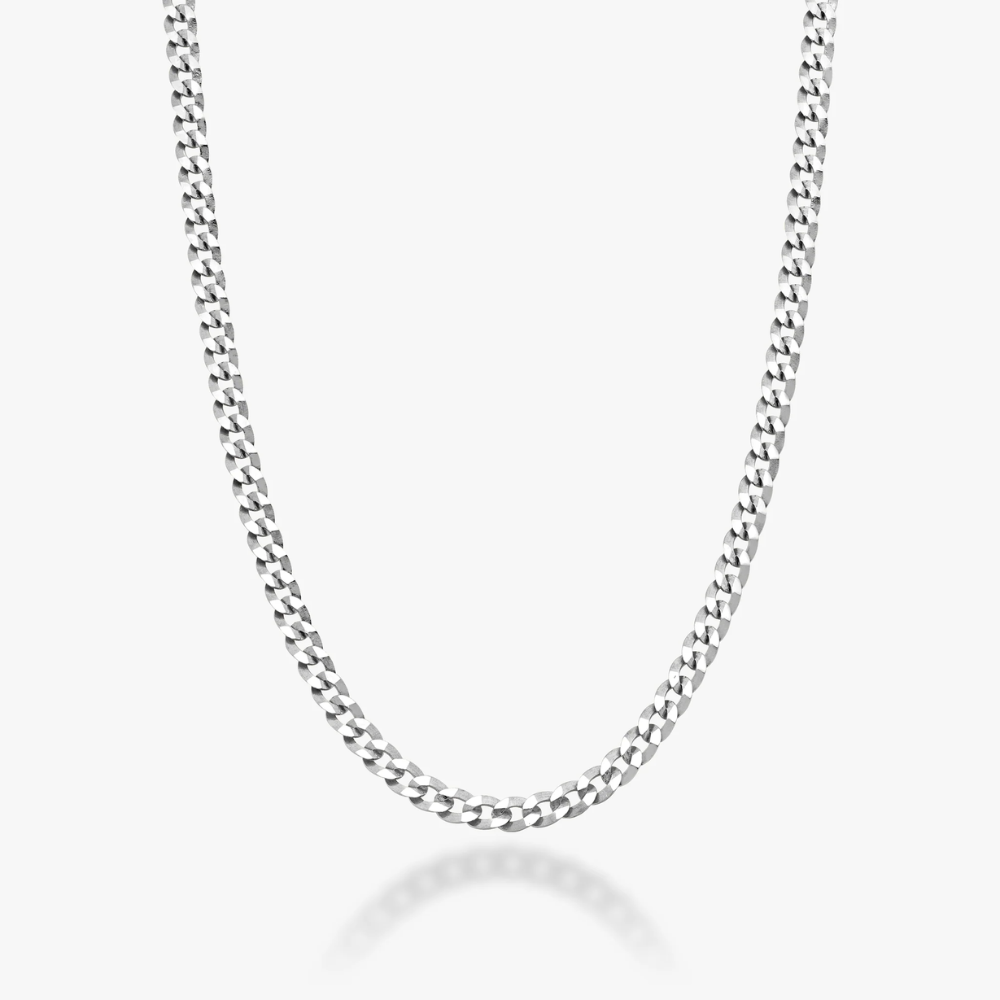 Cuban Chain Necklace in Sterling Silver, 2.3mm