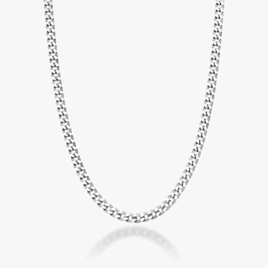 Cuban Chain Necklace in Sterling Silver, 2.3mm