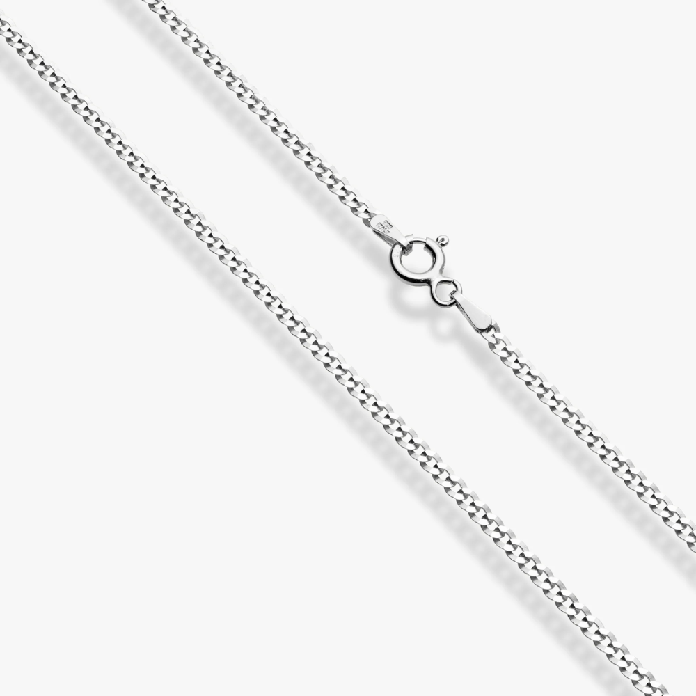 Cuban Chain Necklace in Sterling Silver, 2.3mm