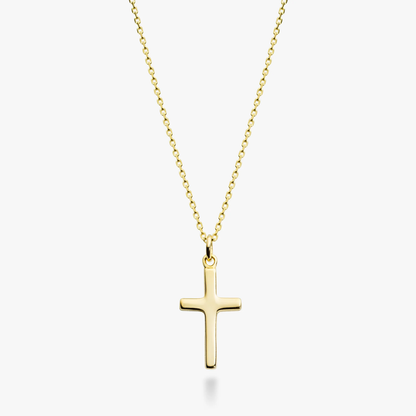 Cross Pendant Necklace in 18K Gold Over Sterling Silver