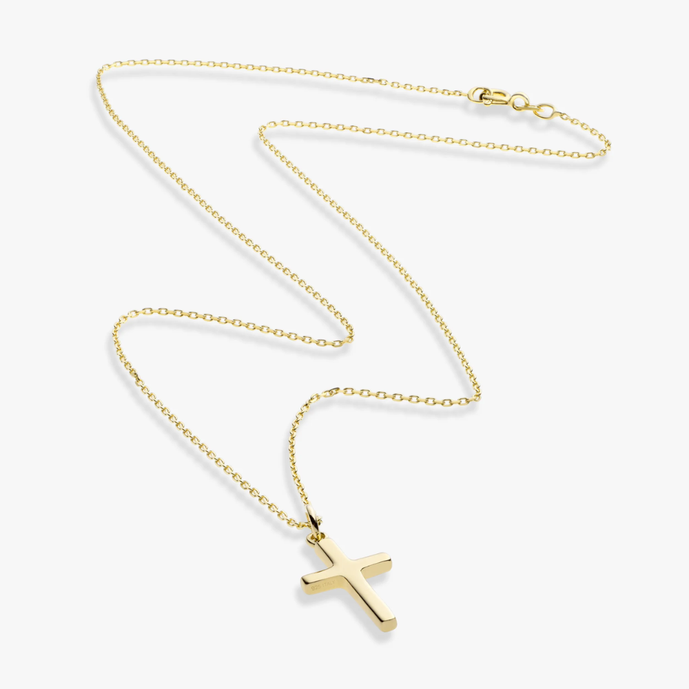 Cross Pendant Necklace in 18K Gold Over Sterling Silver