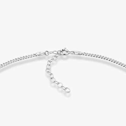 Cuban Adjustable Choker Necklace in Sterling Silver, 3.5mm