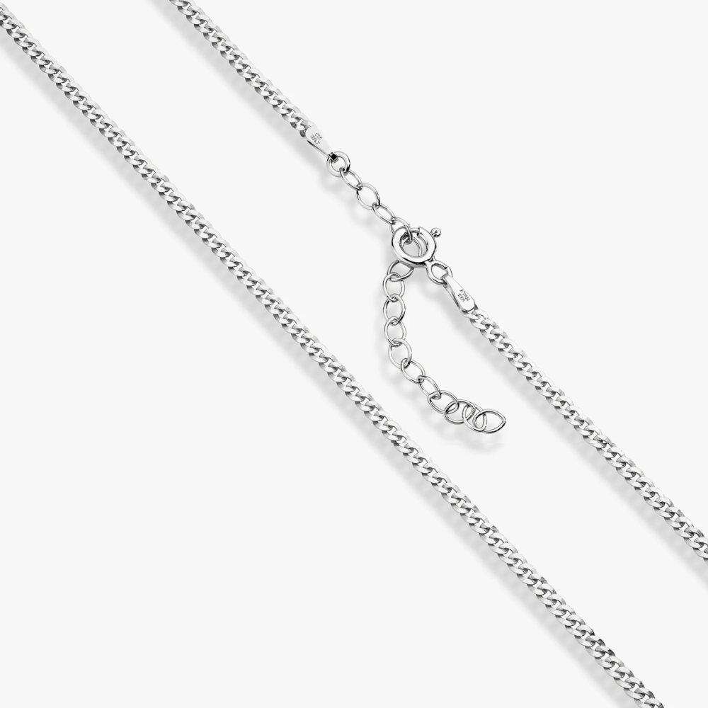 Cuban Adjustable Choker Necklace in Sterling Silver, 3.5mm