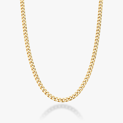 Cuban Chain Necklace in 18K Gold Over Sterling Silver, 2.3mm