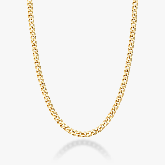 Cuban Chain Necklace in 18K Gold Over Sterling Silver, 2.3mm