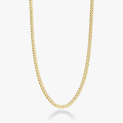 Cuban Chain Necklace in 18K Gold Over Sterling Silver, 3.5mm