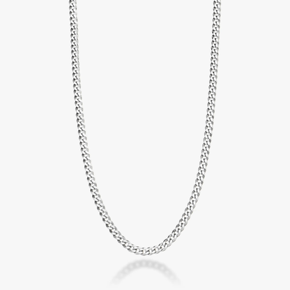 Cuban Chain Necklace in Sterling Silver, 3.5mm